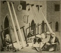 An illustration from Yarn and cloth making; an economic study; a college and normal schools text preliminary to fabric study, and a reference for teachers of industrial history and art in secondary and elementary schools (1918)