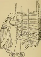 An illustration from Yarn and cloth making; an economic study; a college and normal schools text preliminary to fabric study, and a reference for teachers of industrial history and art in secondary and elementary schools (1918)
