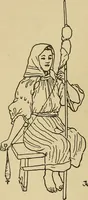 An illustration from Yarn and cloth making; an economic study; a college and normal schools text preliminary to fabric study, and a reference for teachers of industrial history and art in secondary and elementary schools (1918)
