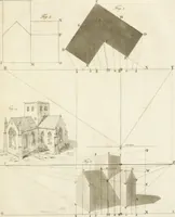 An illustration from The young painter's maulstick : being a practical treatise on perspective, containing rules and principles for delineation on planes ... : founded on the clear mechanical process of Vignola and Sirigatti, united with the theoretic principles of the celebrated Dr. Brook Taylor : addressed to students in drawing (1800)