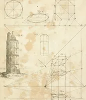 An illustration from The young painter's maulstick : being a practical treatise on perspective, containing rules and principles for delineation on planes ... : founded on the clear mechanical process of Vignola and Sirigatti, united with the theoretic principles of the celebrated Dr. Brook Taylor : addressed to students in drawing (1800)