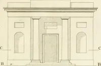 An illustration from The young painter's maulstick : being a practical treatise on perspective, containing rules and principles for delineation on planes ... : founded on the clear mechanical process of Vignola and Sirigatti, united with the theoretic principles of the celebrated Dr. Brook Taylor : addressed to students in drawing (1800)