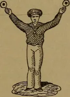 An illustration from Young sailor's assistant in practical seamanship including the rules of the road; directions for resuscitating the apparently drowned, etc., etc., together with the salutes ... naval signal flags, Very's lights, and the international code of signals (1893)
