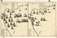 An illustration from Zeer aanmerkelijke reysen gedaan door Jan Erasmus Reining, meest in de West-Indien en ook in veel andere deelen des werelds. &c. : waer in kortelijk verhandelt werd het geen hem van syn kintsche jaren avontuurlyk ter zee en te land tot zijn 49ste jaar is voorgevallen, soo tegens de wilden, als voor en tegens de Spanjaarden, en voor en tegens de Engelschen, Franse, Portugese en meer andere natien : groote hongers-nood, schrikkelijke elende, perijkelen zijns levens, stoute actien, kloekmoedige uitvoeringen, en victorieuse verrigtinge (1691)