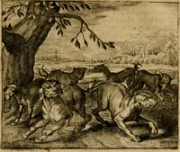An illustration from Zeeusche nachtegael : ende des selfs driederley ghesang : geheel anders in der waerheydt verthoont, als de selve voor desen by sommige uyt enckel misverstant verkeerdelijck is gheoordeelt (1633)