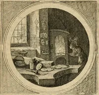An illustration from Stichtelyke zinnebeelden gepast op deugden en ondeugden in LVII tafereeellen vertoont (1723)
