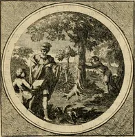 An illustration from Stichtelyke zinnebeelden gepast op deugden en ondeugden in LVII tafereeellen vertoont (1723)