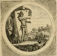 An illustration from Stichtelyke zinnebeelden gepast op deugden en ondeugden in LVII tafereeellen vertoont (1723)