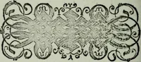 An illustration from Zwey Bücher : Einer neüen kunstlichen Tabulatur auff Orgel und Instrument. Deren das erste ausserlesne Moteten und Stuck zu sechs fünff und vier Stimmen auss den kunstreichesten und weltberumbtesten Musicis und Componisten diser unser Zeit abgesetzt. Das ander allerley schöne teutsche, italienische, frantzösische, geistliche und weltliche Lieder mit funff und vier Stimmen Passamezo, Galliardo und Täntze in sich begreifft.. (1577)