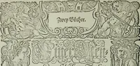 An illustration from Zwey Bücher : Einer neüen kunstlichen Tabulatur auff Orgel und Instrument. Deren das erste ausserlesne Moteten und Stuck zu sechs fünff und vier Stimmen auss den kunstreichesten und weltberumbtesten Musicis und Componisten diser unser Zeit abgesetzt. Das ander allerley schöne teutsche, italienische, frantzösische, geistliche und weltliche Lieder mit funff und vier Stimmen Passamezo, Galliardo und Täntze in sich begreifft.. (1577)