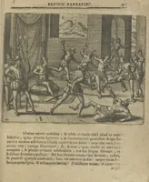 An illustration from Regionum Indicarum per Hispanos olim devastatrum accuratissima descriptio, insertis figuris aencis ad vivum fabrefactis (1664)