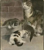 Picture 4 of 14 from The book of the cat : with facsimiles of drawings in colour (1903), leaf 17