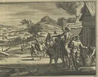 Picture 21 of 21 from De gedenkwaardige voyagie van Don Ferdinand de Soto na Florida : en desselfs ontdekking van de landen in dat gewest, met al wat aanmerkensswaardig op die vierjarige reyse is voorgevallen : gedaan anno 1539 en vervolgens (1706), leaf 103