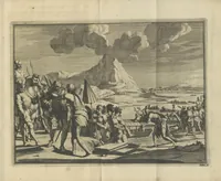 An illustration from De gedenkwaardige voyagie van Don Ferdinand de Soto na Florida : en desselfs ontdekking van de landen in dat gewest, met al wat aanmerkensswaardig op die vierjarige reyse is voorgevallen : gedaan anno 1539 en vervolgens (1706)