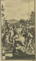 An illustration from De gedenkwaardige voyagie van Don Ferdinand de Soto na Florida : en desselfs ontdekking van de landen in dat gewest, met al wat aanmerkensswaardig op die vierjarige reyse is voorgevallen : gedaan anno 1539 en vervolgens (1706)
