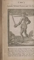 Picture 16 of 20 from The history and lives of all the most notorious pirates, and their crews, from Capt. Avery, who first settled at Madagascar, to Capt. John Gow, and James Williams, his Lieutenant, Etc. who were hang'd at Execution Dock, June 11, 1725, for Piracy and Murther, and afterwards hang'd in Chains between Blackwall and Deptford : giving a more full and true Account than any yet Published, of all their Murthers, Piracies, Maroonings, Places of Refuge, and Ways of Living. Adorn'd with Twenty Beautiful Cuts, being the Representation of each Pirate : To which is prefix'd, An Abstract of the Laws against Piracy (1725), leaf 140