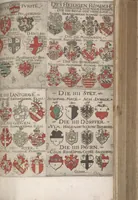 An illustration from Wappenbüchlein. Antzeygung deren Wappen darauf des Heyligen Römischen Reichs Grundtveste gepflantzt vnnd geordnet ist ... zu Eeren der römischen kayserlichen vnd kunigklichen Mayesteten (1555)