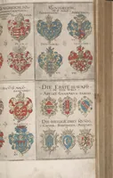 An illustration from Wappenbüchlein. Antzeygung deren Wappen darauf des Heyligen Römischen Reichs Grundtveste gepflantzt vnnd geordnet ist ... zu Eeren der römischen kayserlichen vnd kunigklichen Mayesteten (1555)
