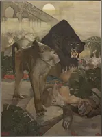 Picture 5 of 11 from Sixteen illustrations of subjects from Kipling's "Jungle book" (1903), leaf 18
