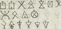 An illustration from Heinrich Cornelius Agrippa's von Nettesheim Magische Werke : sammt den geheimnitzvollen Schriften des Petrus von Abano, Pictorius von Villingen, Gerhard von Cremona, Abt Tritheim von Spanheim, dem Buche Arbatel, der sogenannten Heil. Geist-Kunst und verschiedenen anderen. Zweites Bändchen (1855)