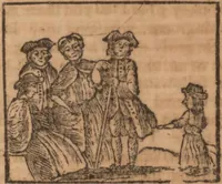 An illustration from The history of little Goody Twoshoes, otherwise called Mrs. Margery Twoshoes : with the means by which she acquired her learning and wisdom and in consequence thereof her estate ... see the original manuscript in the Vatican at Rome, and the cuts by Michael Angelo, illustrated with the comments of our great modern criticks (1787)