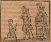 An illustration from The history of little Goody Twoshoes, otherwise called Mrs. Margery Twoshoes : with the means by which she acquired her learning and wisdom and in consequence thereof her estate ... see the original manuscript in the Vatican at Rome, and the cuts by Michael Angelo, illustrated with the comments of our great modern criticks (1787)