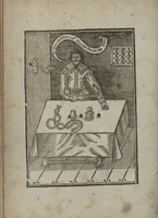 An illustration from Hocus pocus junior : the anatomie of legerdemain, or, The art of jugling set forth in his proper colours, fully, plainly, and exactly, so that an ignorant person may thereby learn the full perfection of the same, after a little practice : unto each tricke is added the figure, where it is needfull for instruction (1635)