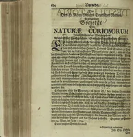 An illustration from Wolffgangi Hildebrands neu-vermehrt, vortrefflich, ausserlesen curieuses Kunst und Wunderbuch : darinnen begriffen wunderbahre Geheimnüsse und Kunststücke, wie man nemlich mit dem gantzen menschlichen Cörper zahmen und wilden Thieren, Vogeln, Fischen, Ungezieffern, allerley Gewächsen und Pflantzungen : auch sonsten fast unerhörte wunderbahrliche Sachen verrichten : auch etliche Wunder-Schrifften künstlich zu bereiten : zu löblicher und lustiger Ubung gebrauchen und die Zeit nützlich zu vertreiben, beneben Erzehlung vieler wunderlichen Dingen, so hin und wieder in der Welt gefunden werden : mit angehengter Beschreibung des Paradiess Luft-Garten und Planetenbuche, dabey eine vollkommene Beschreibung der Physiognomiae, Chiromantiae und Distillir-Kunst (1704)