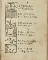 An illustration from The New England primer, improved : for the more easy attaining the true reading of English : to which is added the Assembly of Divines' Catechism (1803)
