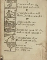 An illustration from The New England primer, improved : for the more easy attaining the true reading of English : to which is added the Assembly of Divines' Catechism (1803)