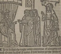 An illustration from The Knyght of the Swanne (1512)