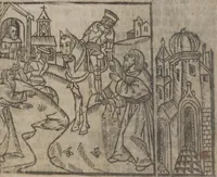 An illustration from The Knyght of the Swanne (1512)