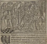 An illustration from The Knyght of the Swanne (1512)