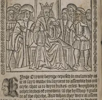 An illustration from The Knyght of the Swanne (1512)