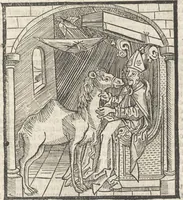 An illustration from De reuelatione facta ab angelo beato Methodio in carcere dete[n]to (1498)