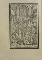 An illustration from Ars morie[n]di, ex varijs Scripturaru[m] sente[n]tijs collecta cu[m] figuris, ad resistendum in mortis agone dyabolice sugestio[n]i valens, cuilibet Christifideli vtilis ac multum necessaria (1500)