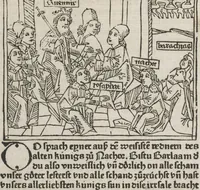 Picture 31 of 65 from Eyn gar loblich ... Cronica sagend von eynem heyligen Kunig mit Namen Josaphat, wie der ward bekeret von eynem heyligen Vatter vnnd Aynsideln genant Barlaam (1476), leaf 105
