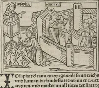 Picture 50 of 65 from Eyn gar loblich ... Cronica sagend von eynem heyligen Kunig mit Namen Josaphat, wie der ward bekeret von eynem heyligen Vatter vnnd Aynsideln genant Barlaam (1476), leaf 150