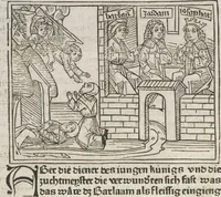 Picture 20 of 65 from Eyn gar loblich ... Cronica sagend von eynem heyligen Kunig mit Namen Josaphat, wie der ward bekeret von eynem heyligen Vatter vnnd Aynsideln genant Barlaam (1476), leaf 77