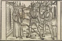 An illustration from Liber pestilentialis de venenis epidimie: Das Buch der Vergift der Pestile[n]tz das da gena[n]t ist der gemein Sterbent der trüsen Blatren, (1500)