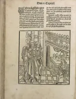 An illustration from Liber pestilentialis de venenis epidimie: Das Buch der Vergift der Pestile[n]tz das da gena[n]t ist der gemein Sterbent der trüsen Blatren, (1500)