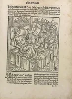 An illustration from Liber pestilentialis de venenis epidimie: Das Buch der Vergift der Pestile[n]tz das da gena[n]t ist der gemein Sterbent der trüsen Blatren, (1500)
