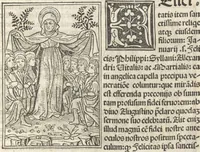 An illustration from Iacobi Gualle iureconsulti Papie sanctuarium (1505)