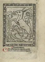 An illustration from Chosi falsa speranza ne martelia, non lassar mai lo certo per lo incerto, se non che del tuo proprio fie diserto (1487)