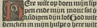 Picture 4 of 142 from Die ghetiden vanden seuen bitscappen Onser Lieuer Vrouwen. Die seuē psalme Onser Lieuer Vrouwen mitter letanie ende Onser Lieuer Vrouwen souter mitten artikelen vanden leuen en̄ passie Ons Heren Ihesu Cristi mitten figuren (1503), leaf 10
