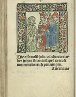 An illustration from Die ghetiden vanden seuen bitscappen Onser Lieuer Vrouwen. Die seuē psalme Onser Lieuer Vrouwen mitter letanie ende Onser Lieuer Vrouwen souter mitten artikelen vanden leuen en̄ passie Ons Heren Ihesu Cristi mitten figuren (1503)