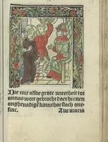 An illustration from Die ghetiden vanden seuen bitscappen Onser Lieuer Vrouwen. Die seuē psalme Onser Lieuer Vrouwen mitter letanie ende Onser Lieuer Vrouwen souter mitten artikelen vanden leuen en̄ passie Ons Heren Ihesu Cristi mitten figuren (1503)