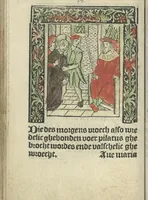 An illustration from Die ghetiden vanden seuen bitscappen Onser Lieuer Vrouwen. Die seuē psalme Onser Lieuer Vrouwen mitter letanie ende Onser Lieuer Vrouwen souter mitten artikelen vanden leuen en̄ passie Ons Heren Ihesu Cristi mitten figuren (1503)