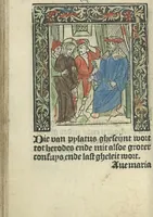 An illustration from Die ghetiden vanden seuen bitscappen Onser Lieuer Vrouwen. Die seuē psalme Onser Lieuer Vrouwen mitter letanie ende Onser Lieuer Vrouwen souter mitten artikelen vanden leuen en̄ passie Ons Heren Ihesu Cristi mitten figuren (1503)