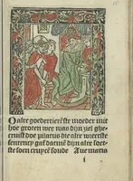 An illustration from Die ghetiden vanden seuen bitscappen Onser Lieuer Vrouwen. Die seuē psalme Onser Lieuer Vrouwen mitter letanie ende Onser Lieuer Vrouwen souter mitten artikelen vanden leuen en̄ passie Ons Heren Ihesu Cristi mitten figuren (1503)